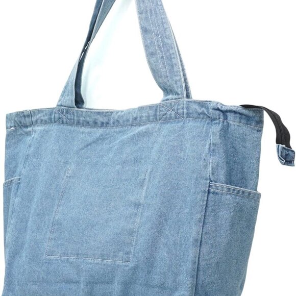 Denim Tote Bag Casual Style Lightweight Classic Retro Travel Shopper Shoulder Ha - Picture 2 of 5